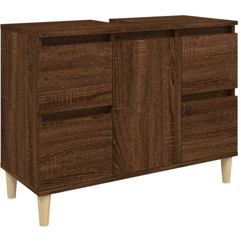 Waschbeckenunterschrank Braun Eichen-Optik 80x33x60 cm vidaXL
