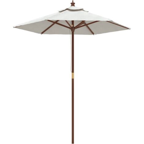 Sonnenschirm mit Holzmast Sandfarben 196x231 cm vidaXL