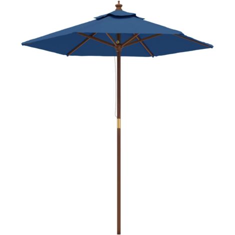 Sonnenschirm mit Holzmast Azurblau 196x231 cm vidaXL