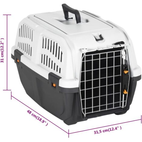 Pet Carrier with Metal Door 48x31.5x31 cm Polypropylene vidaXL