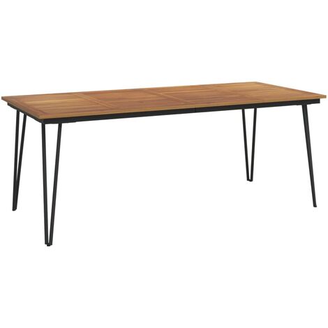 Gartentisch Haarnadel-Tischbeine 200x90x75 cm Akazie Massivholz vidaXL (1/5)