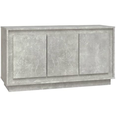 Buffet gris béton 102x35x55 cm bois d'ingénierie