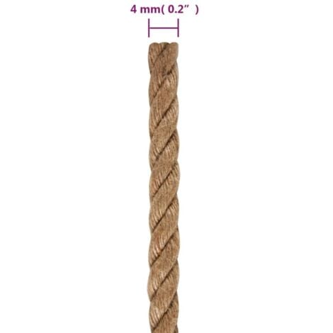Corde de jute 100 m de long 4 mm d'épaisseur
