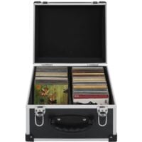 vidaXL CD Koffer 80 CDs Aluminium ABS Silbern Case Box Alukoffer Schlüssel 
