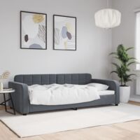 Tagesbett Dunkelgrau 90x200 cm Samt vidaXL