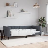 Tagesbett Dunkelgrau 90x200 cm Samt vidaXL