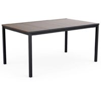 Signature Porto Tisch 160 cm Walnuss und Schwarz Stahl Keter