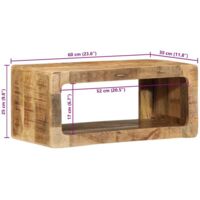 Produktbild von VidaXL TV-Wandschrank 60x30x19 Cm Raues Mangoholz, TV-Möbel, Sideboard, TV-Konsole, Beistellschrank, Schrank, TV-Hängeschrank, Wandschrank