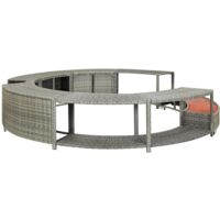 Whirlpool-Umrandung Grau Poly Rattan vidaXL