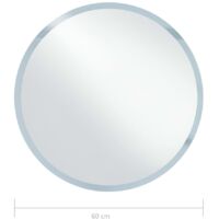 vidaXL Badezimmerspiegel mit LED 60 cm - Silber