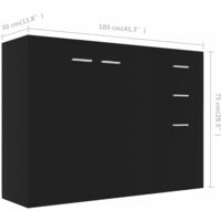 vidaXL Sideboard Schwarz 105x30x75cm Spanplatte - Schwarz