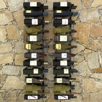 vidaXL Wand-Weinregale für 72 Flaschen 2 Stk. Schwarz Eisen