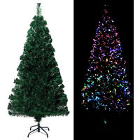 vidaXL Künstlicher Weihnachtsbaum mit Ständer Grün 120 cm Fiberoptik