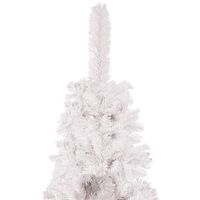 vidaXL Schlanker Weihnachtsbaum mit LEDs & Kugeln Weiß 210 cm