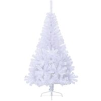 vidaXL Künstlicher Halber Weihnachtsbaum mit Ständer Weiß 120 cm PVC
