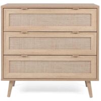 Kommode Bali 03A Sonoma-Eiche und Raffia-Druck Finori