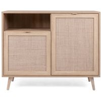 Beistellschrank Bali 01A Sonoma-Eiche und Raffia-Druck Finori