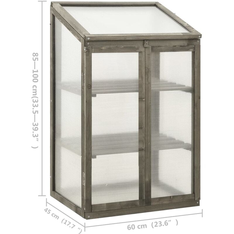 vidaXL Firwood Greenhouse 60x45x100 cm Wooden Cold Frame Garden Planter Home