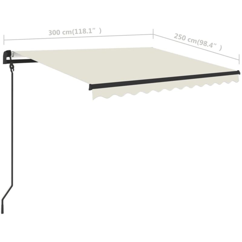 vidaXL Manual Retractable Awning 118.1 Orange and Brown