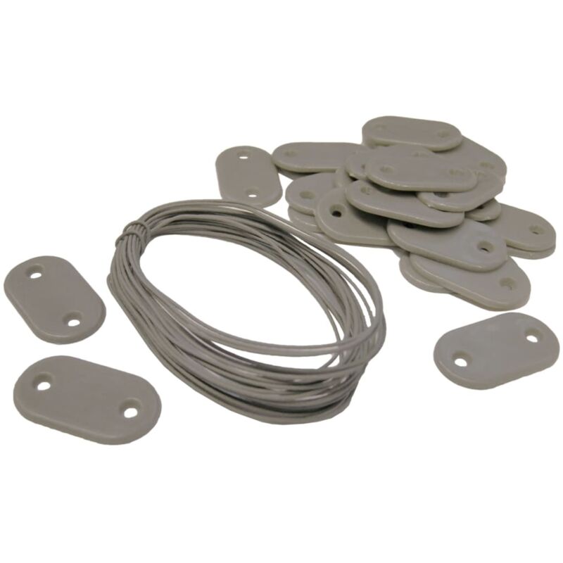 27 Pieces Garden Screen Fastening Set Grey Nature