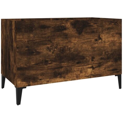 Record Cabinet Smoked Oak 74.5x38x48 cm Engineered Wood vidaXL