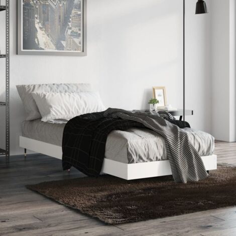 Bed Frame without Mattress White 75x190 cm Small Single Engineered Wood vidaXL (1/5)