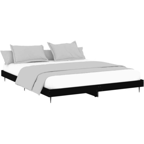 Bed Frame without Mattress Black 200x200 cm Engineered Wood vidaXL (1/5)