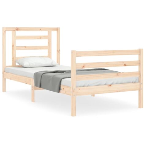 Bed Frame without Mattress Single Solid Wood vidaXL