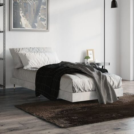 Bed Frame without Mattress Concrete Grey 75x190 cm Small Single vidaXL (1/5)