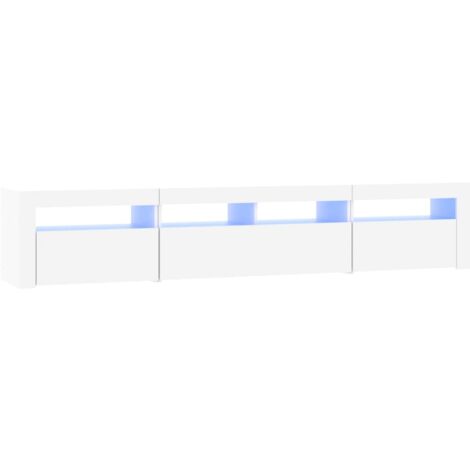 vidaXL TV Cabinet with LED Lights White 210x35x40 cm