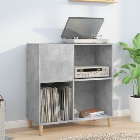 Record Cabinet Concrete Grey 84.5x38x89 cm Engineered Wood vidaXL