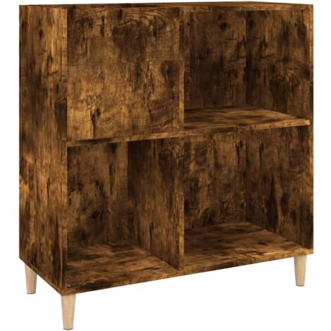 Record Cabinet Smoked Oak 84.5x38x89 cm Engineered Wood vidaXL