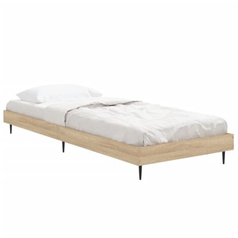 Bed Frame without Mattress Sonoma Oak 75x190 cm Small Single Engineered Wood vidaXL (1/5)