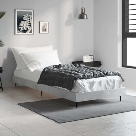 Bed Frame without Mattress Concrete Grey 75x190 cm Small Single vidaXL (1/5)