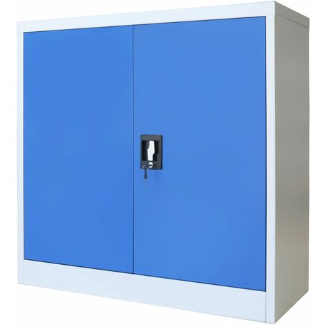 vidaXL Storage Filing Locker Cabinet with 3 Compartments Furniture Steel Grey 