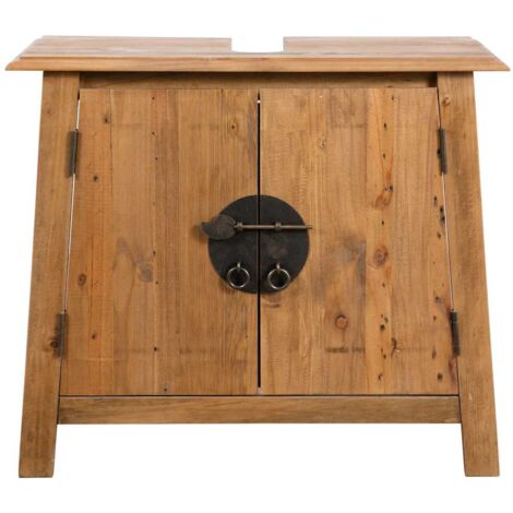 Bathroom Vanity Cabinet Solid Pinewood 70x32x63 cm vidaXL