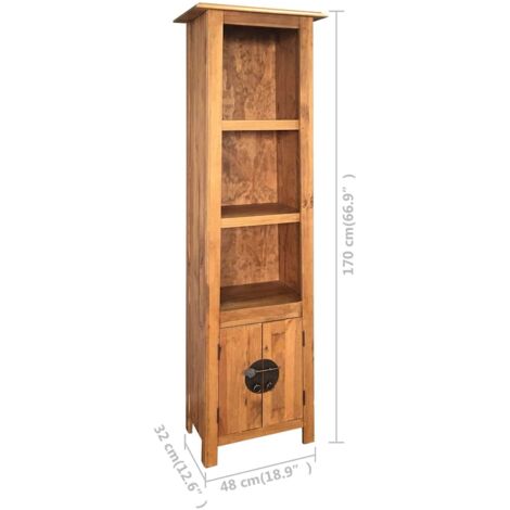 Freestanding Bathroom Cabinet Solid Pinewood 48x32x170 cm vidaXL