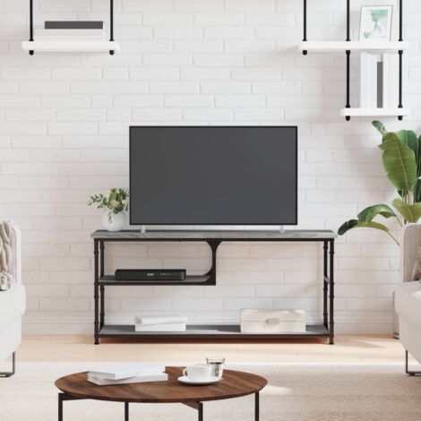 TV Cabinet Grey Sonoma 103x38x46.5 cm Engineered Wood and Steel vidaXL (1/5)