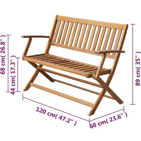 Garden Bench 120 cm Solid Acacia Wood vidaXL