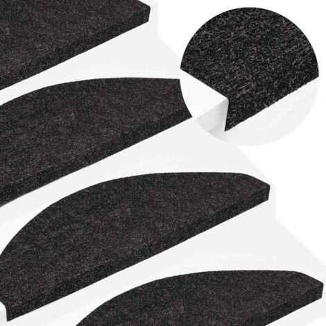 Stair Mats Self-adhesive 10 pcs Anthracite 65x22.5x3.5 cm vidaXL