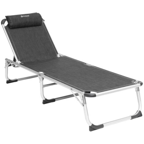 Folding Sunlounger New Foundland Black & Grey Outwell