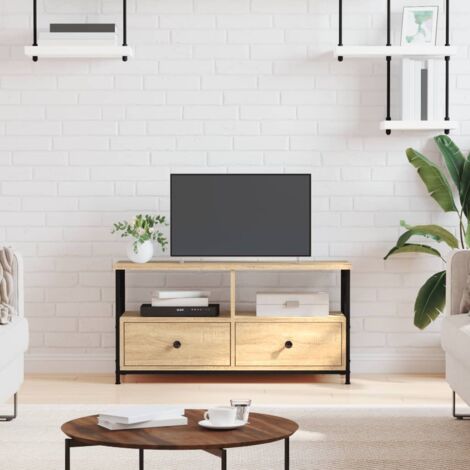 TV Cabinet Sonoma Oak 90x33x45 cm Engineered Wood&Iron vidaXL (1/5)