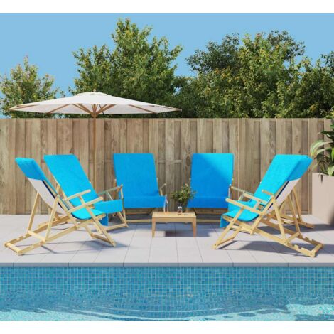 Beach Towels 6 pcs Turquoise 60x135 cm Fabric 400 GSM vidaXL