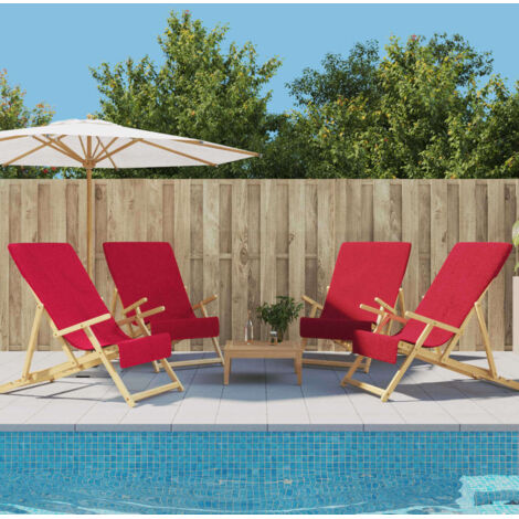 Beach Towels 4 pcs Burgundy 60x135 cm Fabric 400 GSM vidaXL