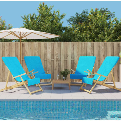 Beach Towels 4 pcs Turquoise 60x135 cm Fabric 400 GSM vidaXL