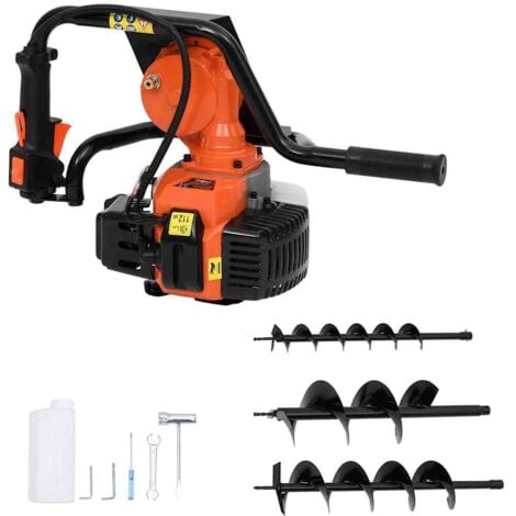 Auger Ground Drill Orange vidaXL