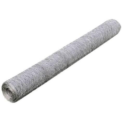 Chicken Wire Fence Galvanised Steel 25x1 m Silver vidaXL