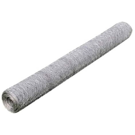 Chicken Wire Fence Galvanised Steel 25x1 m Silver vidaXL