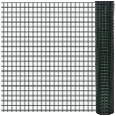 Chicken Wire Fence Galvanised with PVC Coating 25x1 m Green vidaXL