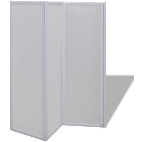 Shower Bath Screen Wall 117 x 120 cm 3 Panels Foldable vidaXL